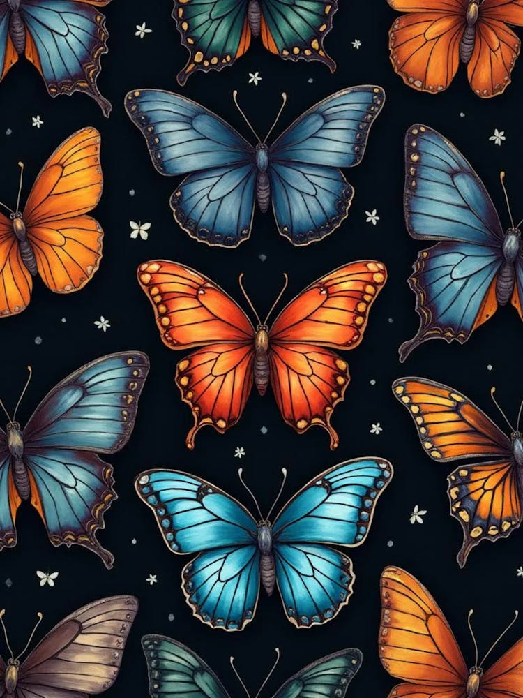 seamless pattern of butterflys 1
