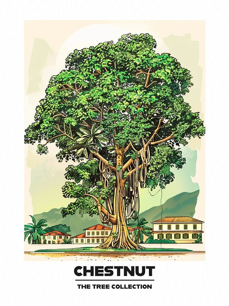 Chestnut Tree Storybook Illustration 3 Poster