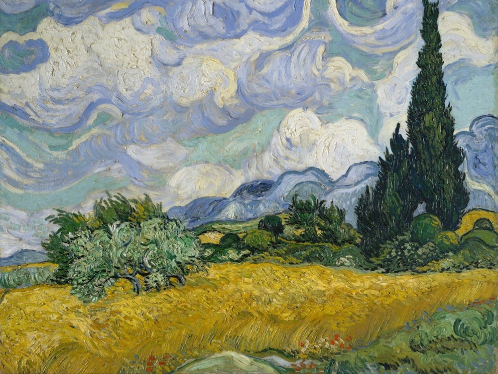 Cypresses In The Wheat Field 2