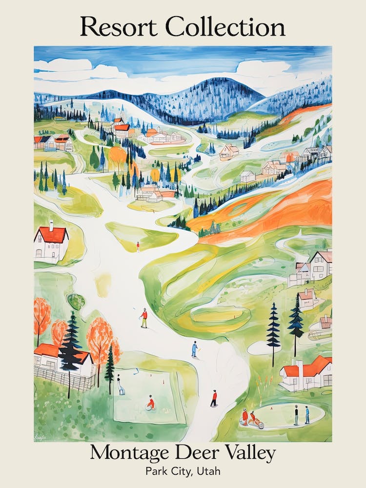 Poster Of Montage Deer Valley   Park City, Utah   Resort Collection Storybook Illustration 3