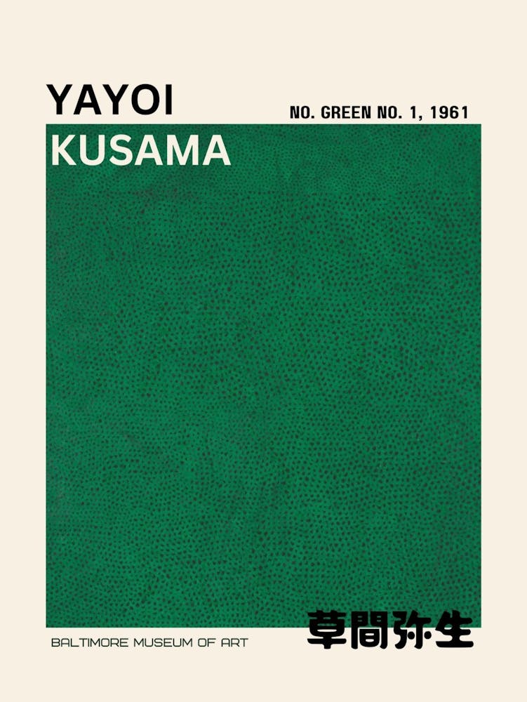 Yayoi Kusama Poster Print No. Green No. 1 Tokyo 1961 Feature Wall Art in HD