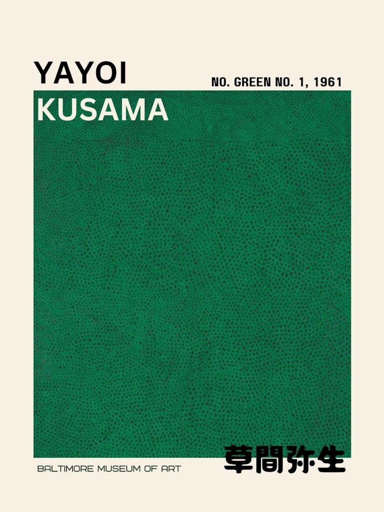 Yayoi Kusama Poster Print No. Green No. 1 Tokyo 1961 Feature Wall Art in HD