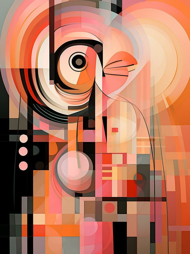 Cubist Abstract Geometric Lady Illustration 1