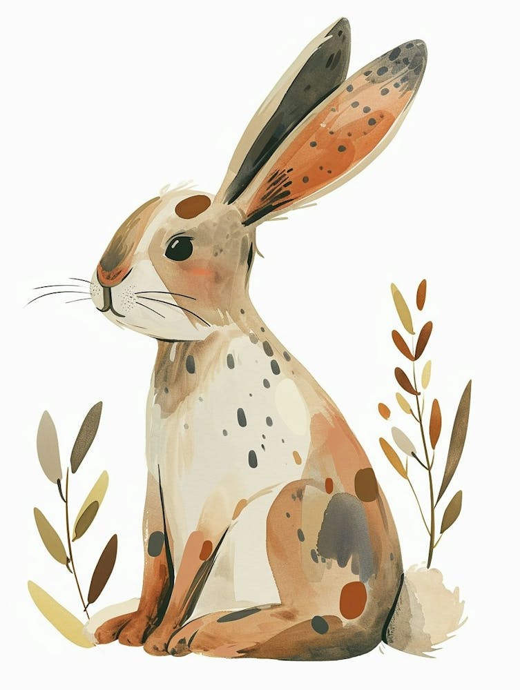 Harlequin Rabbit Kids Illustration 4
