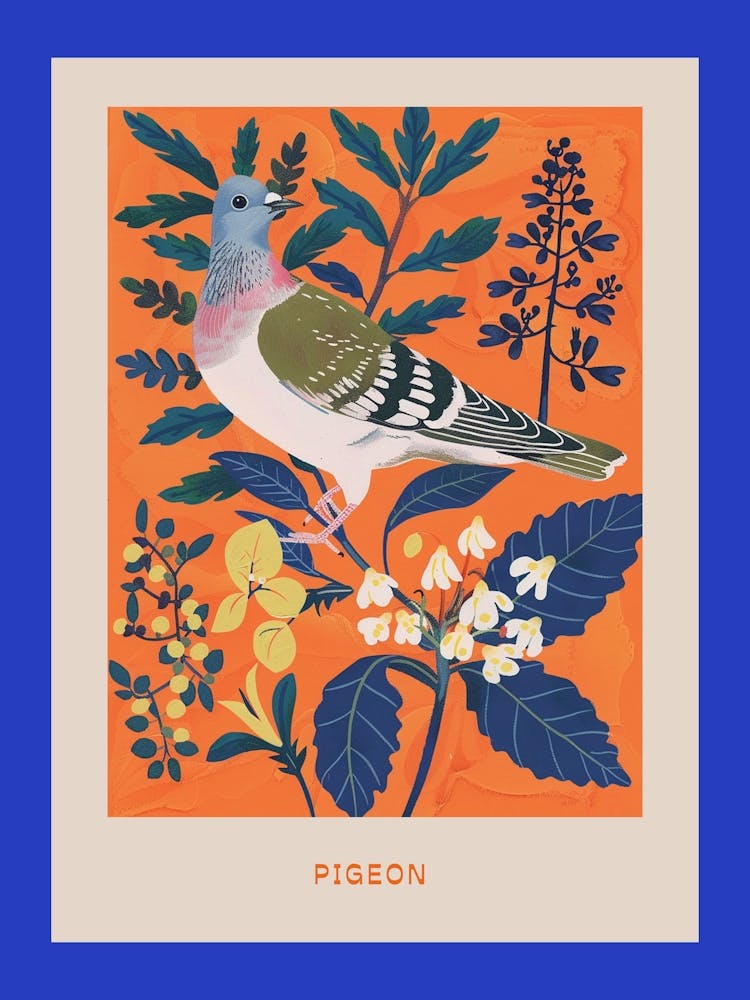 Spring Birds Poster Pigeon 1