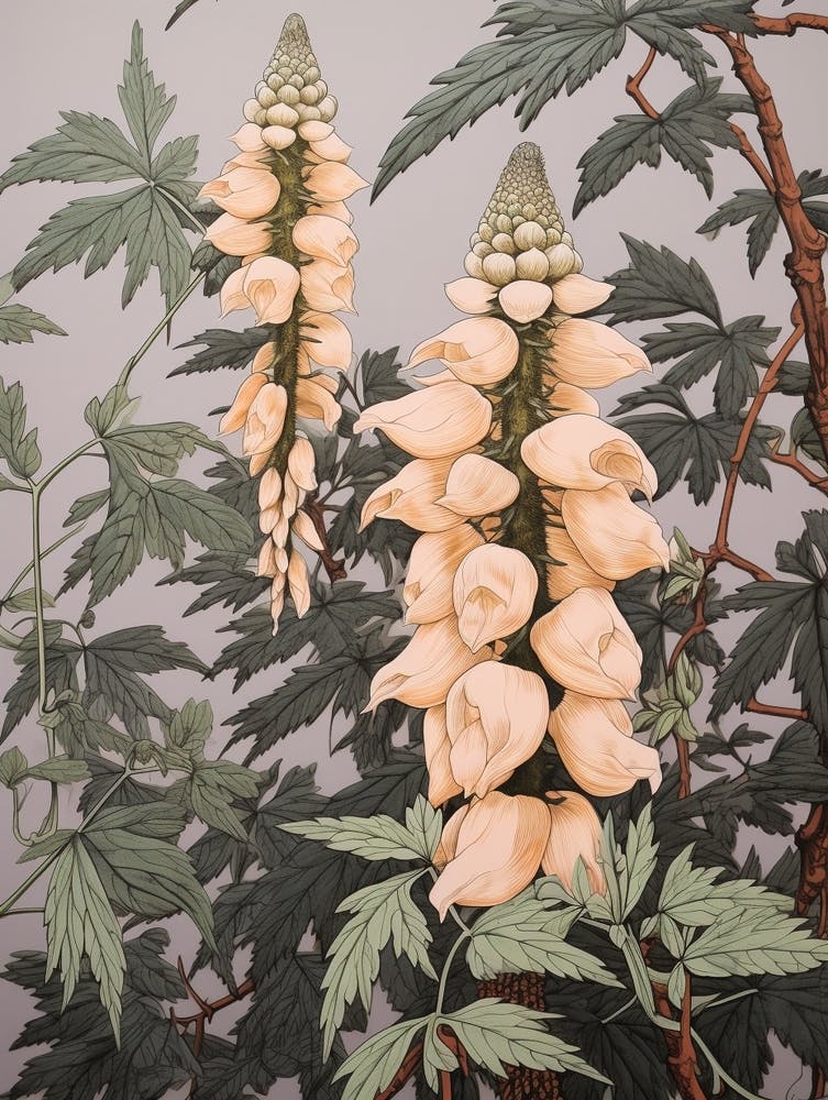Flower Illustration Aconitum 3