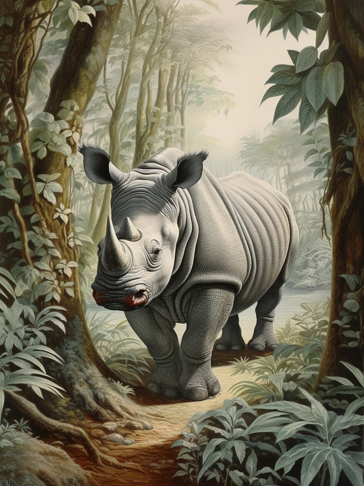 Rhino Realistic Illustration 4