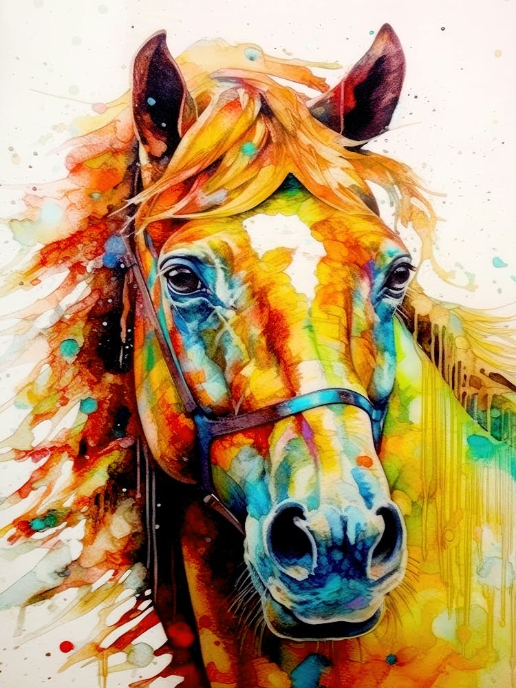 Colorful Horse Painting animal
