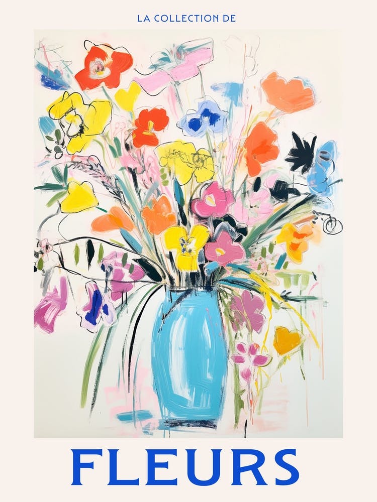 French Flower Poster Sweet Pea