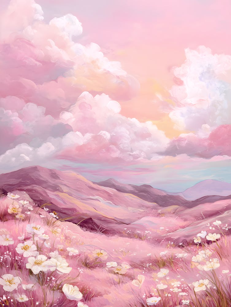 Gorgeous Serene Hill Pink Landscape 11