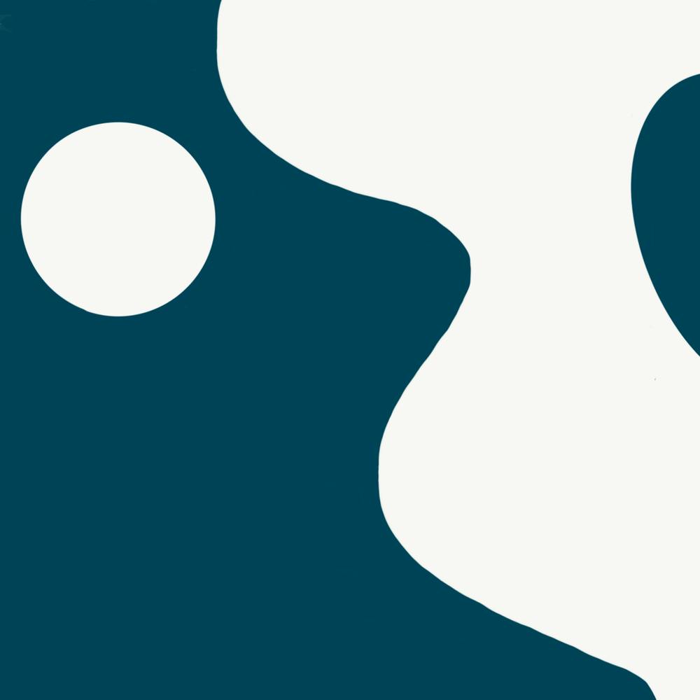 Minimal Blue Abstract Landscape Painting