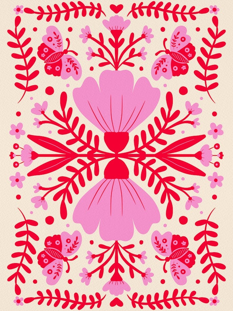 Fleurs Roses et Rouges