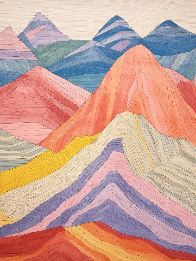 Mount Blackburn United States Colourful Mountain Illustration