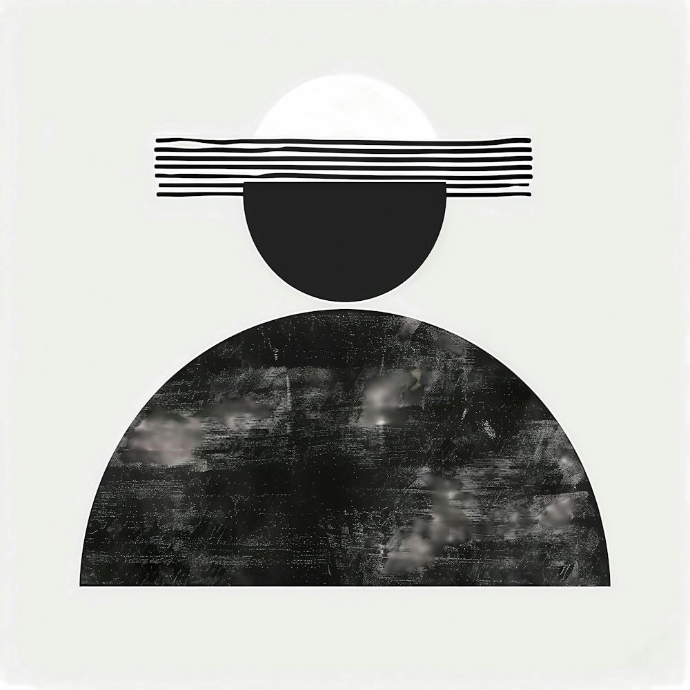 Minimalist Man Abstract Black and White