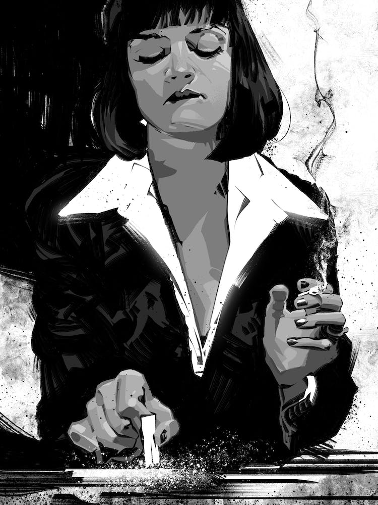Pulp Fiction Tarantino Mia BW