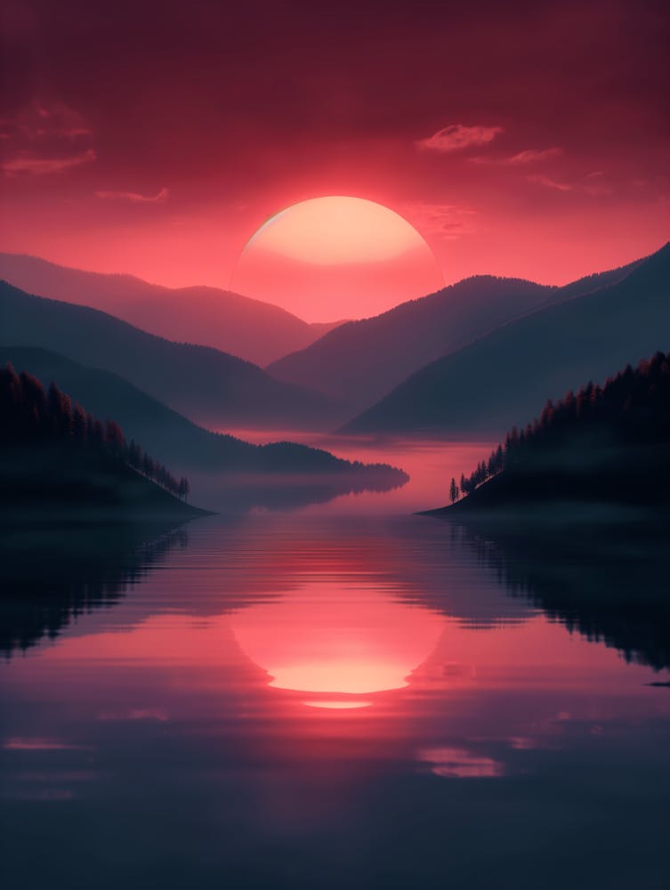 Sunset Over Lake 1