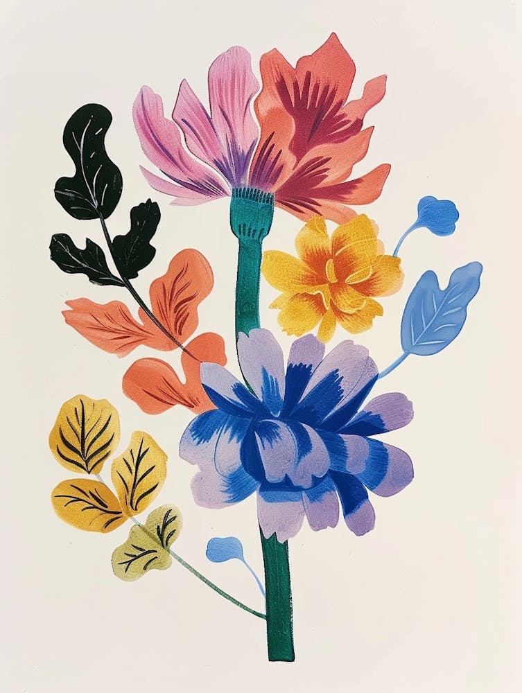 Painted Florals Celosia 1