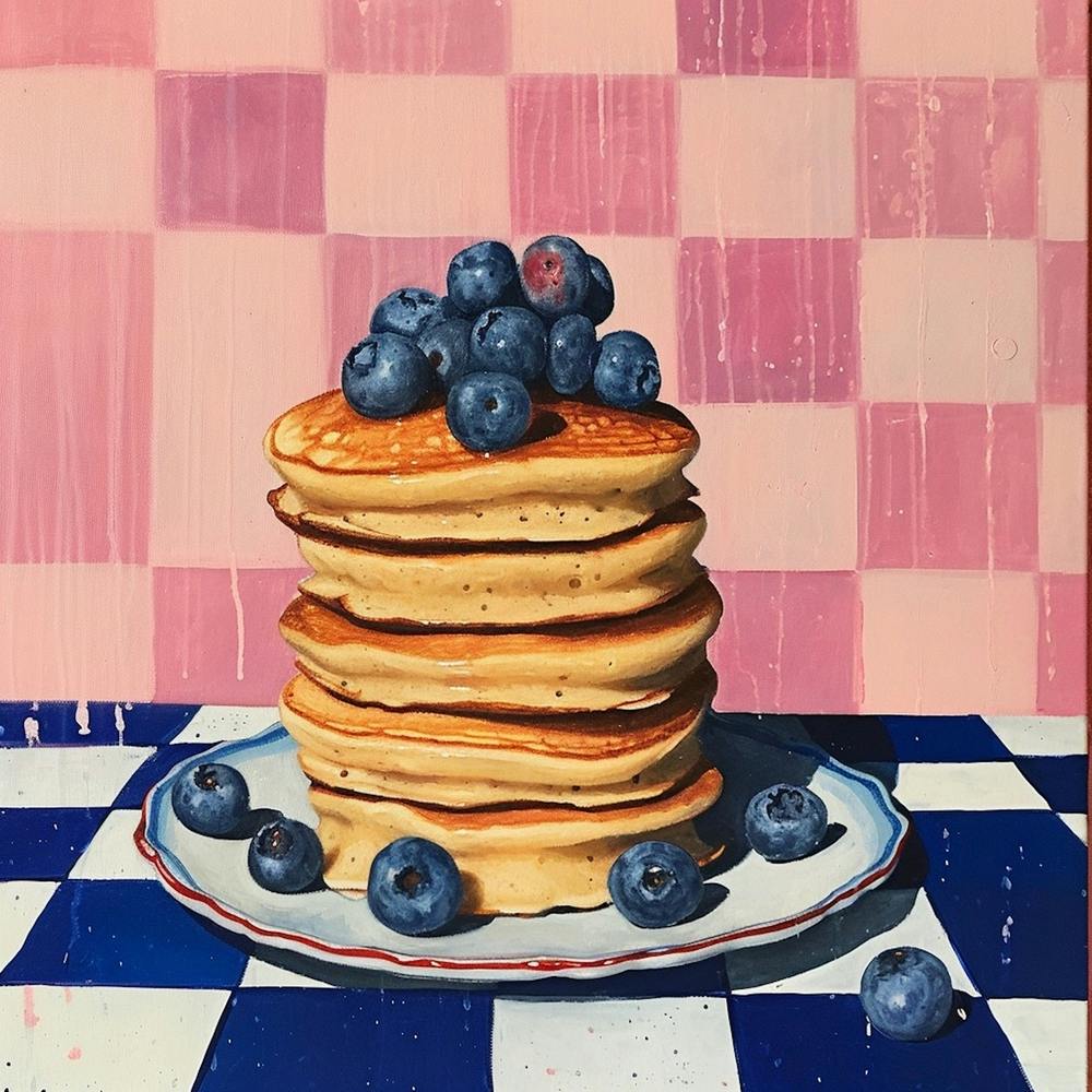 Pancakes With Berries Checkerboard 4
