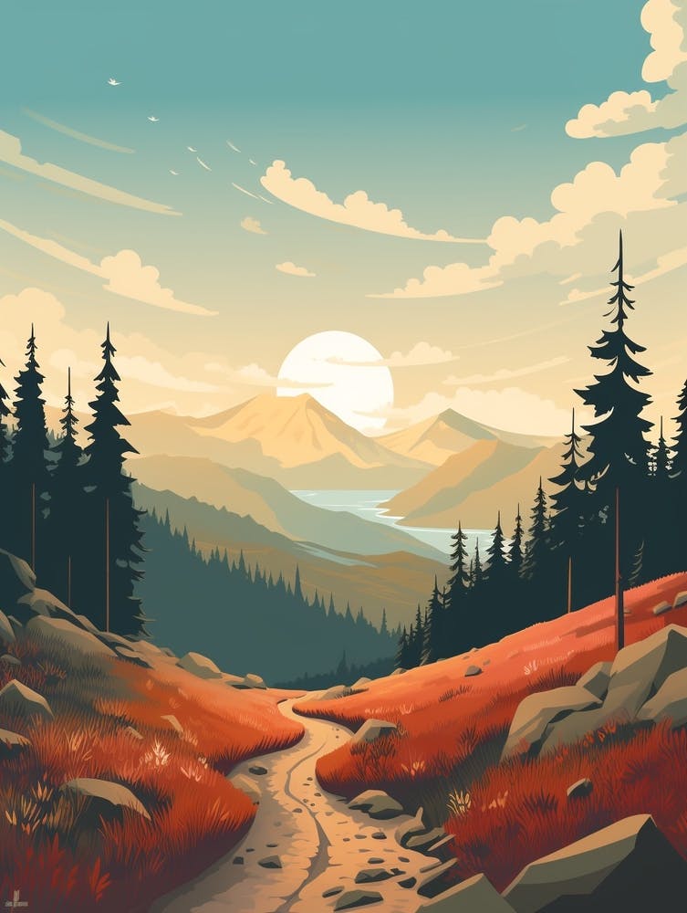 Pacific Northwest Trail Usa 3 Hiking Trail Landscape