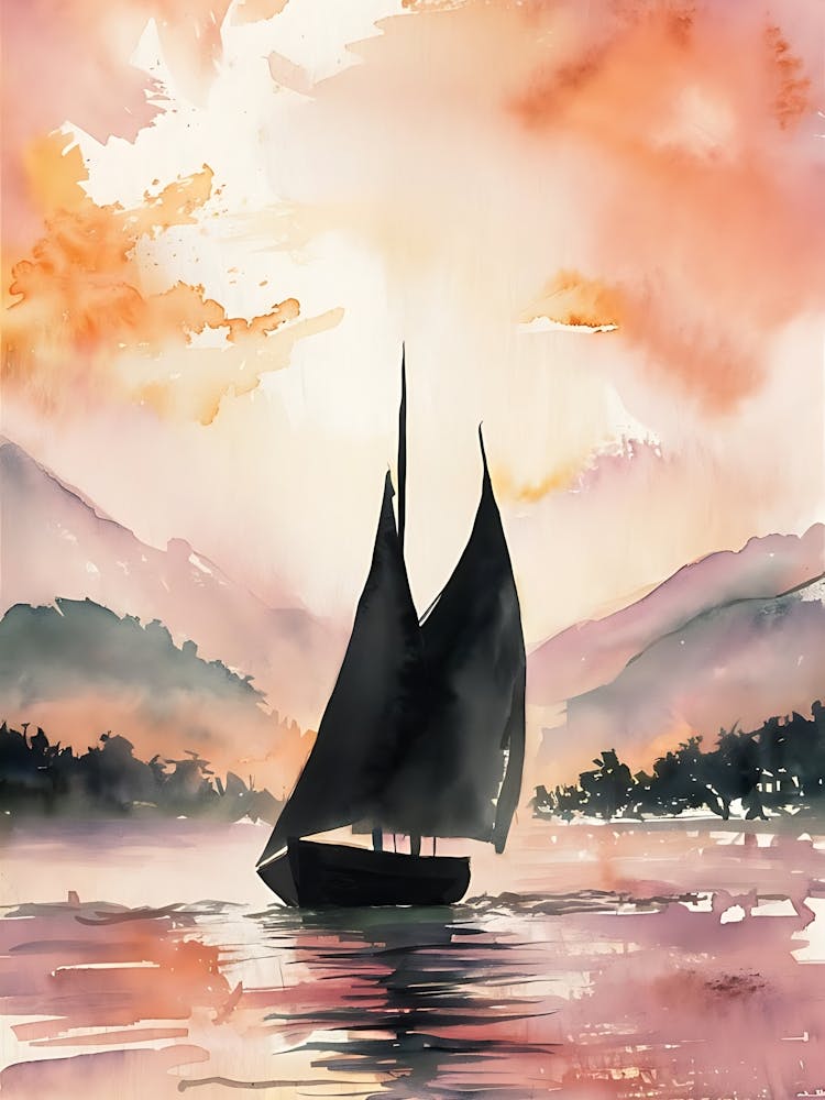 Sailboat At Sunset 1
