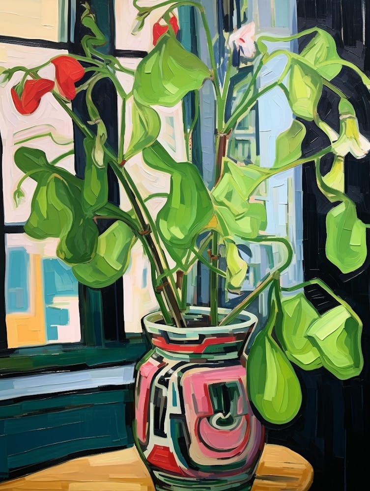 Flowers In A Vase Still Life Painting Sweet Pea 2