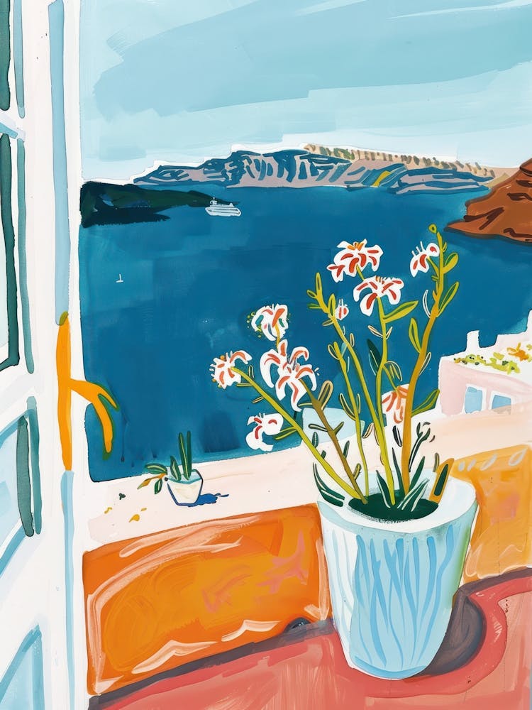 Travel Poster Happy Places Santorini 4