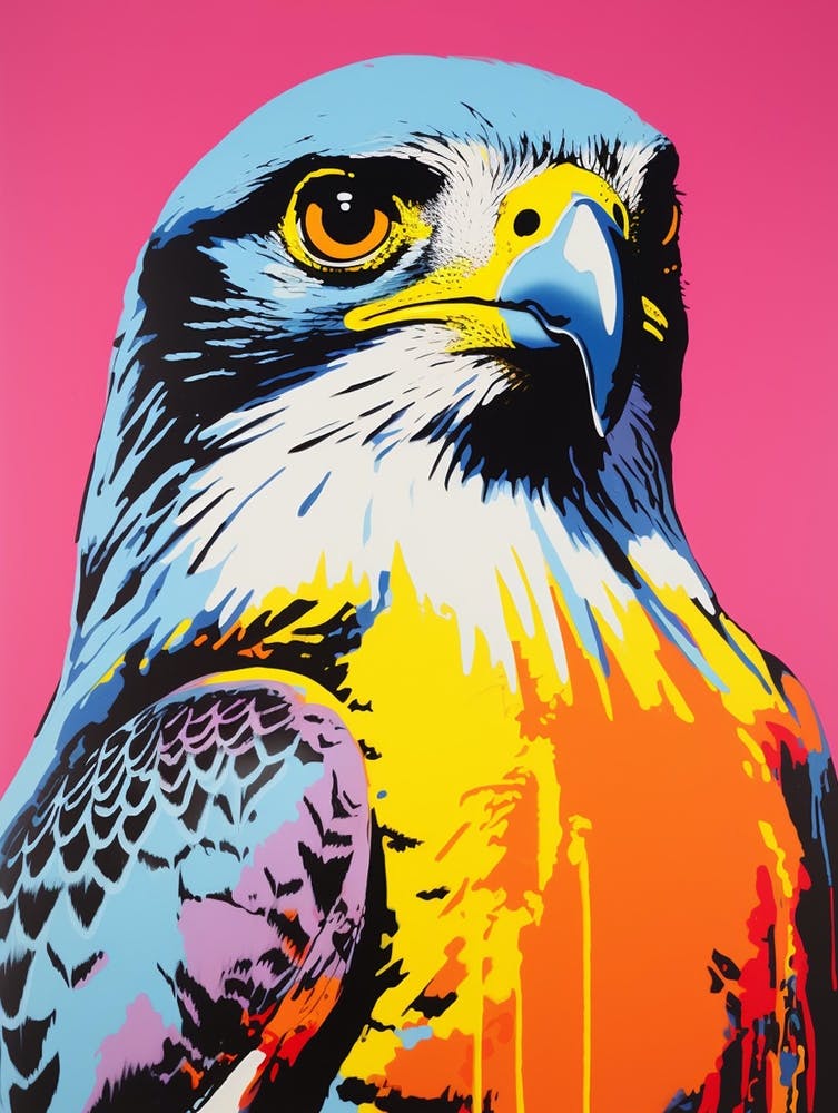Andy Warhol Style Bird Falcon 3