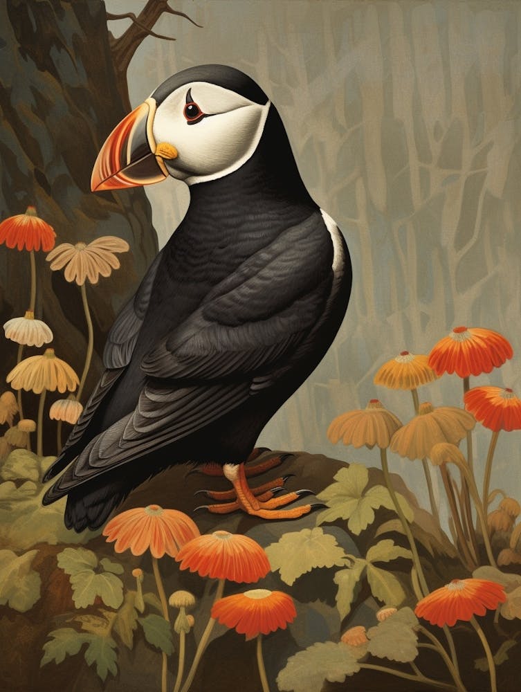 Dark And Moody Botanical Puffin