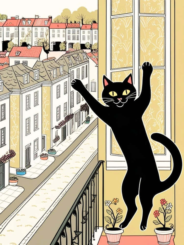 Cat On A Balcony 1