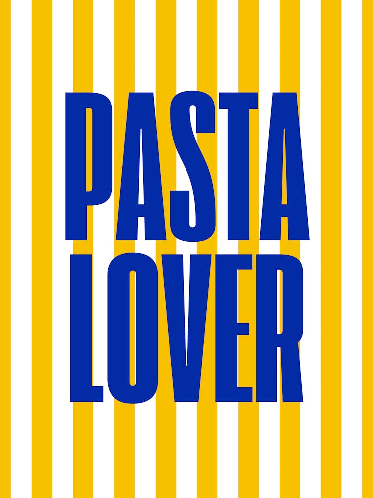 Affiche Pasta Lover – Art Mural de Cuisine Italienne, Impression Alimentaire Amusante pour la Décoration Intérieure
