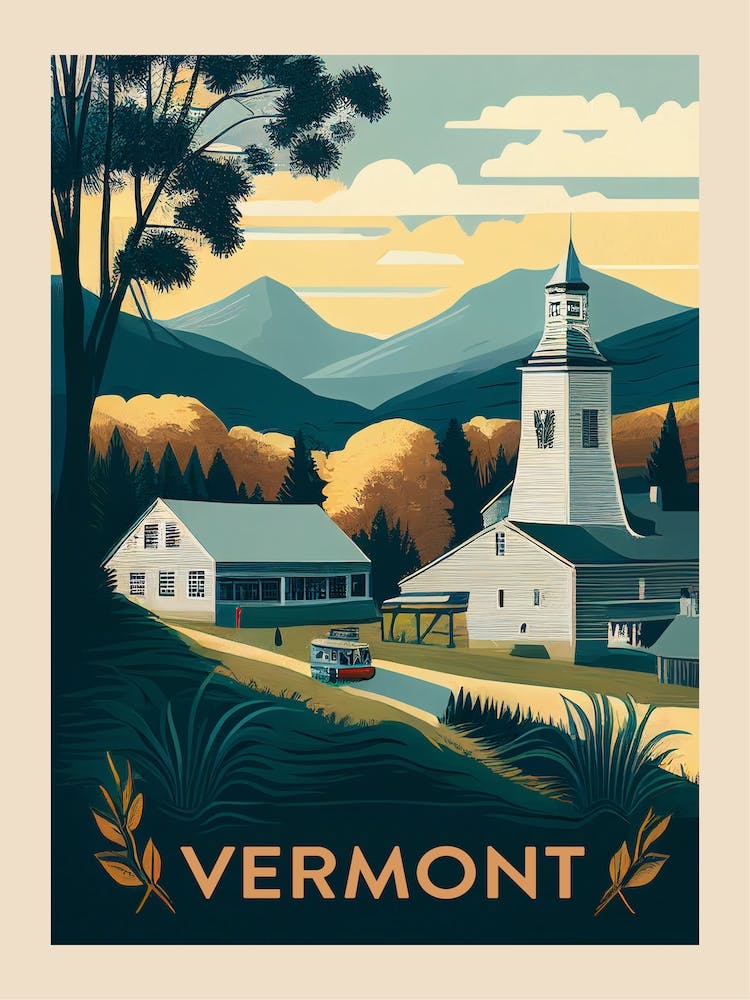 Vermont Vintage Travel Poster