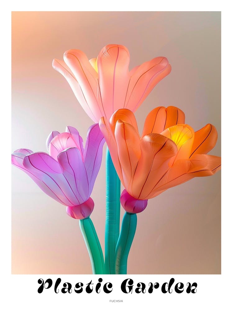 Dreamy Inflatable Flowers Poster Fuchsia 1