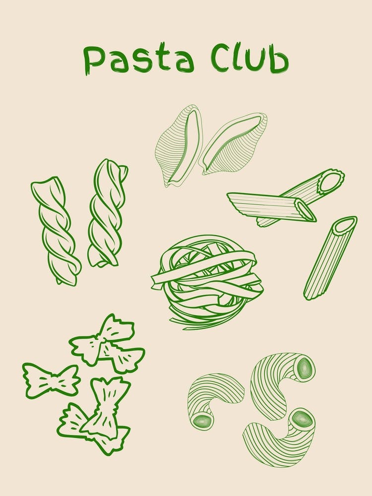 Pasta Club Poster Green