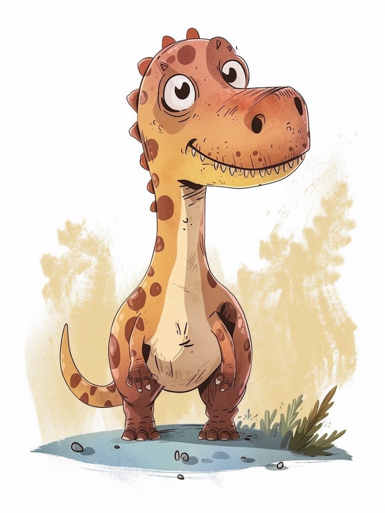 Cute Carnotaurus Dinosaur Watercolour 3