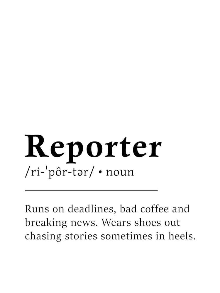 Reporter Definition Plakat - Wörterbuch