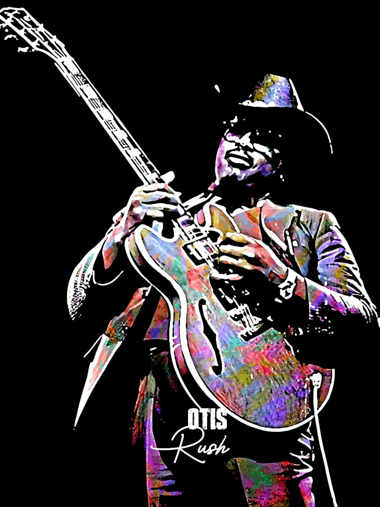 Otis Rush American Blues Music Legend in Colorful