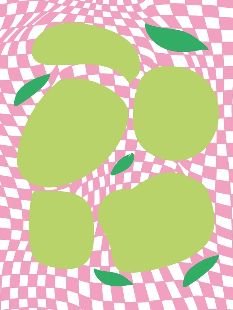 Checkerboard Pastel Pink Kiwi
