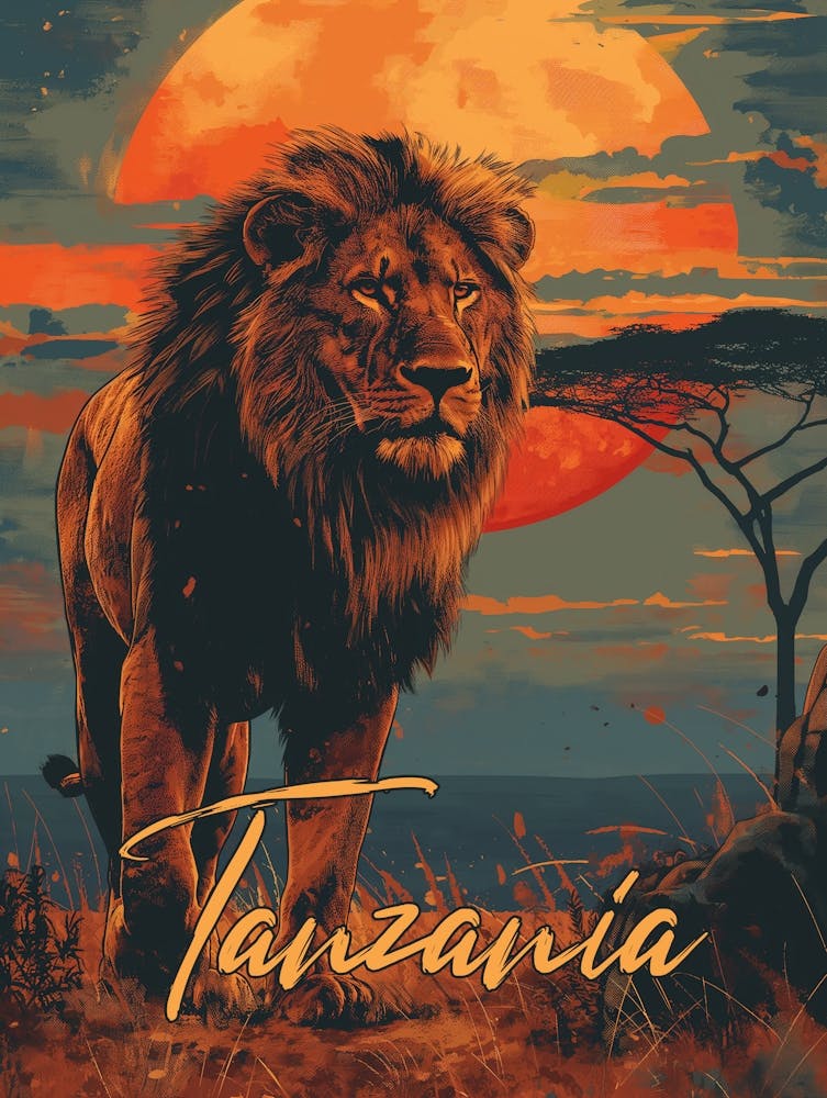 Vintage Tanzania Travel Poster