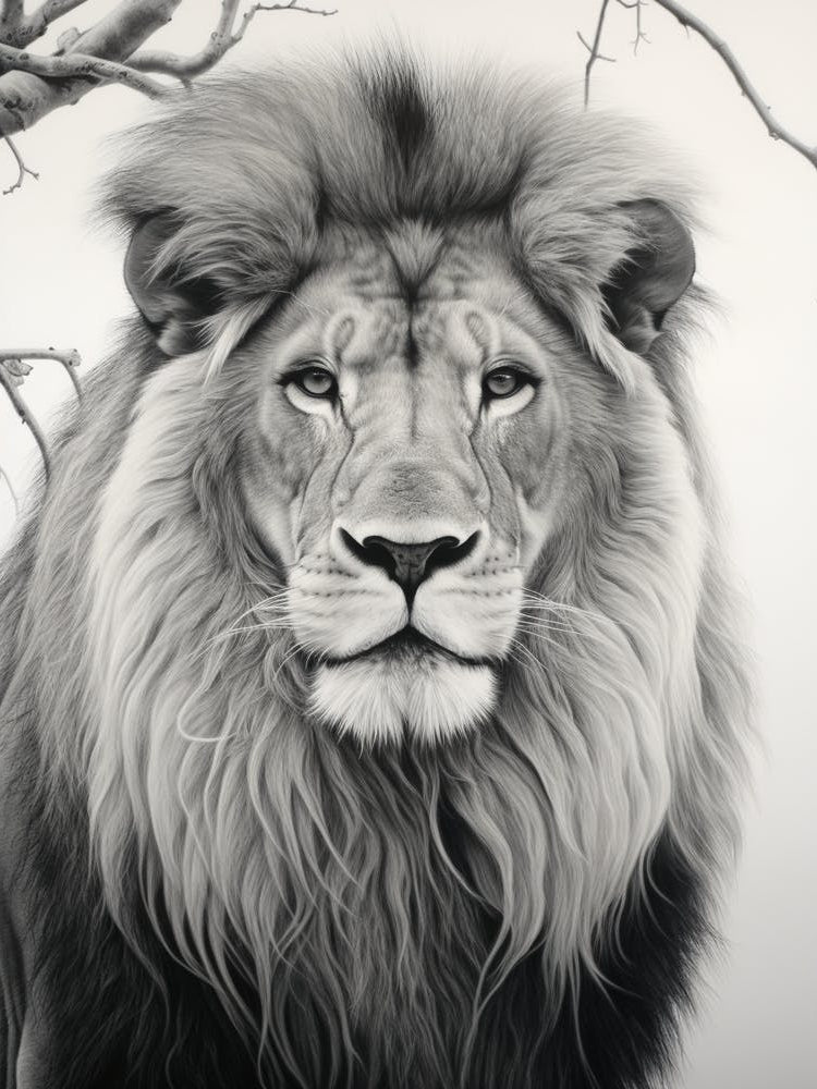 African Lion Realism Portrait 1