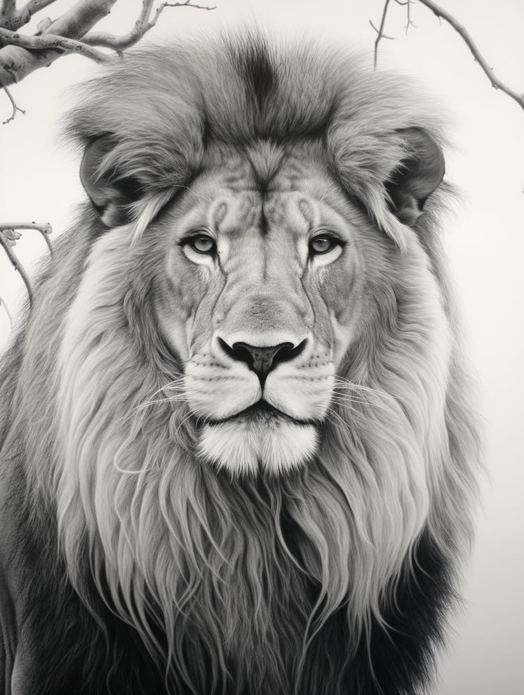 African Lion Realism Portrait 1