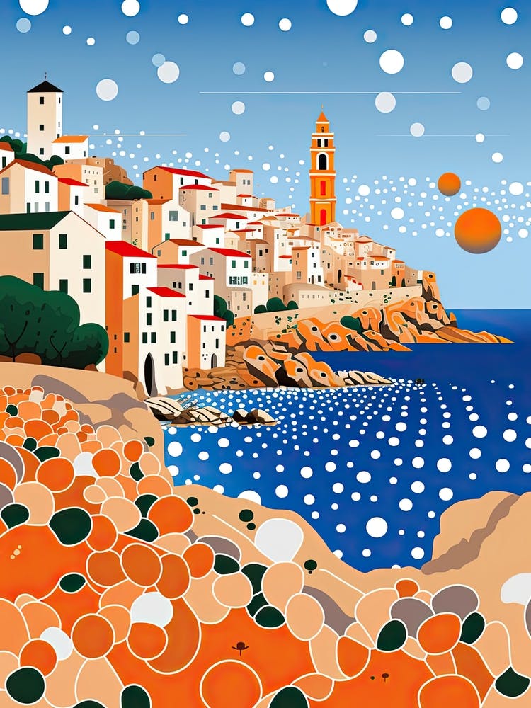 Polignano A Mare, Italy, Illustration Dans Le Style Pop Art 4