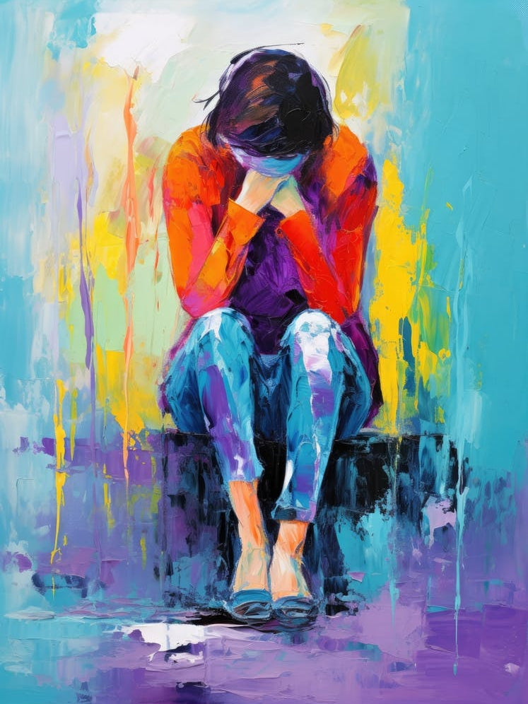 Woman Sitting On A Bench