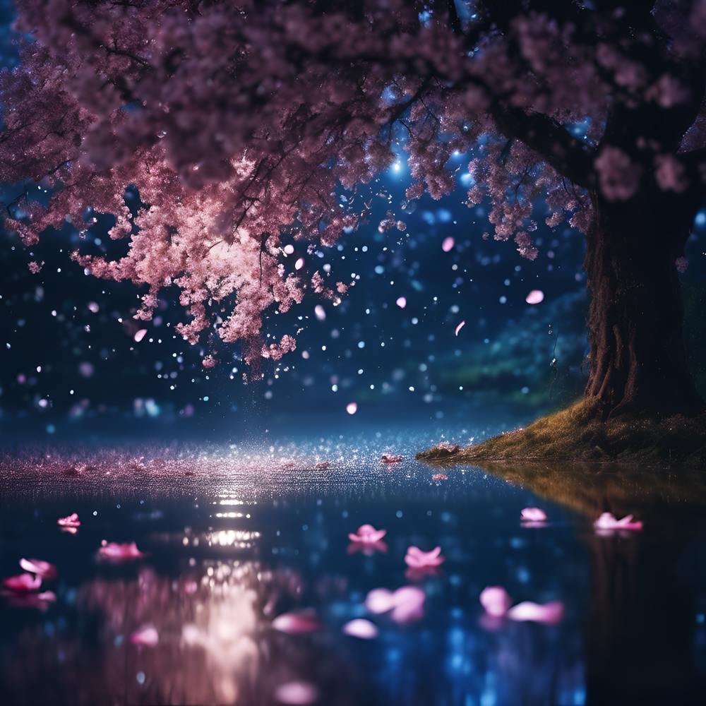 Moonlight Cherry Blossom, April Showers