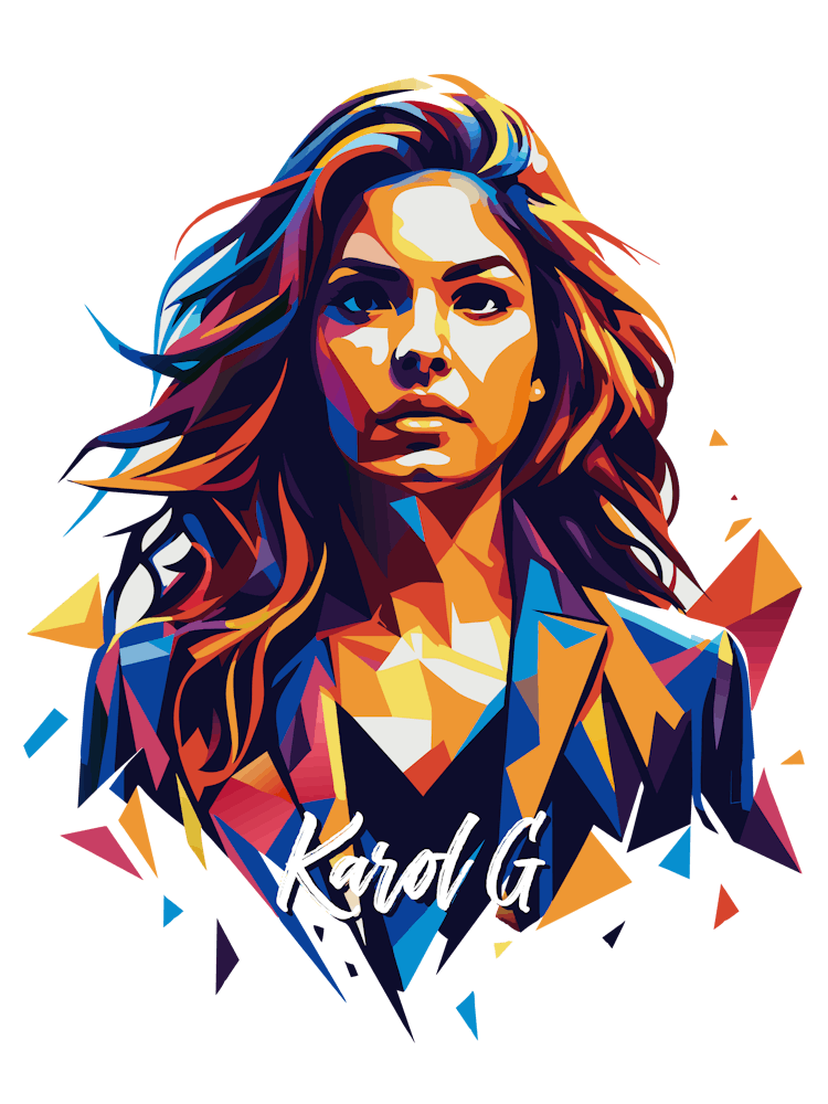 Karol G 01 Portrait Music Icon Style WPAP Pop Art