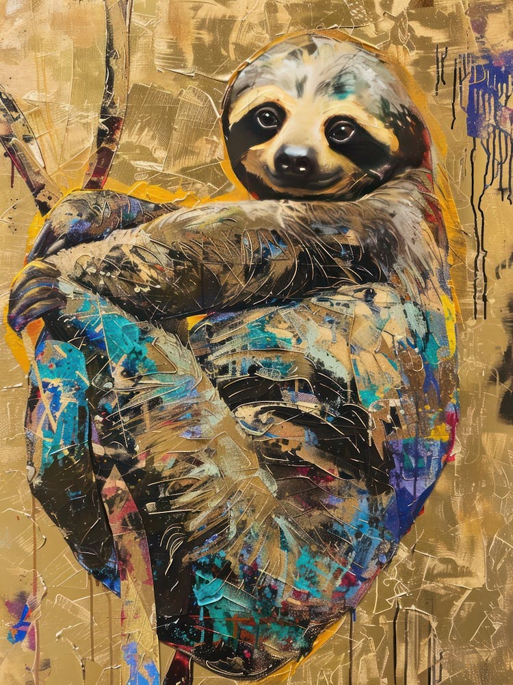 Sloth Gold Effect Collage 1