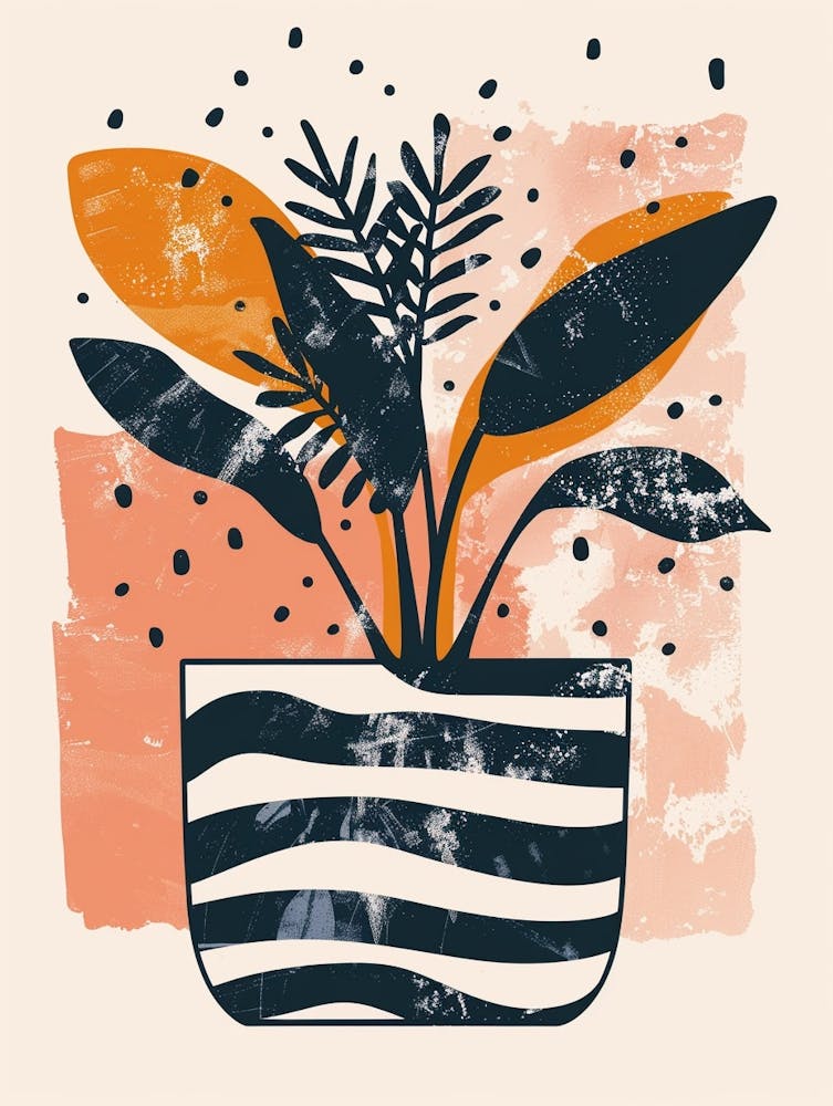 Zebra Plant Minimalist Illustration 3