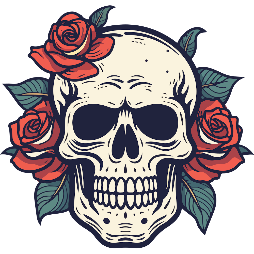 Skull With Roses