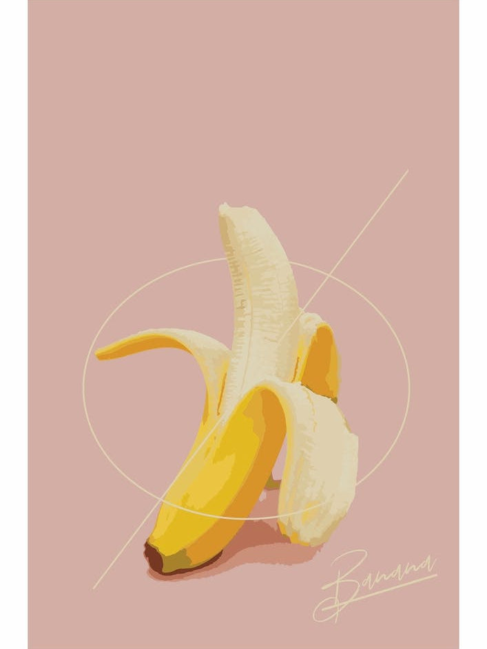 Banana with Pink Background
