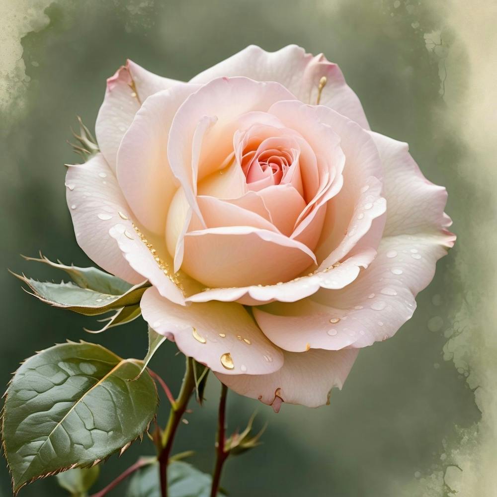 Pale Pink Rose On Grey 01