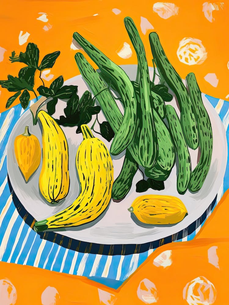 Yellow Squash Summer Illustration 3
